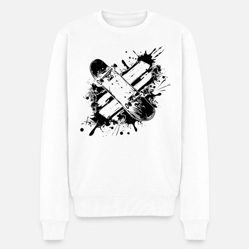 Skateboard Graffiti - Pull Premium bio Homme - blanc