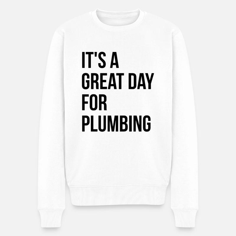 plombier - Pull Premium bio Homme - blanc