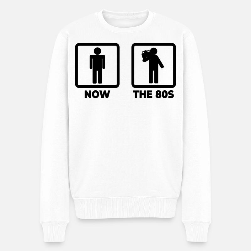 Achtziger - Männer Premium Bio Pullover - Weiß