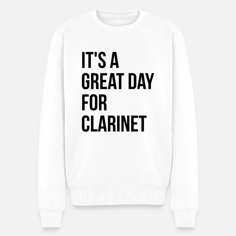 Klarinette - Männer Premium Bio Pullover - Weiß