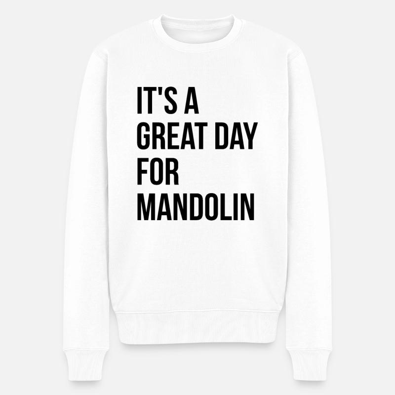 Mandoline - Männer Premium Bio Pullover - Weiß