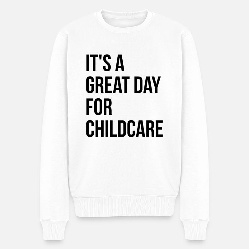 Kinderbetreuung - Männer Premium Bio Pullover - Weiß