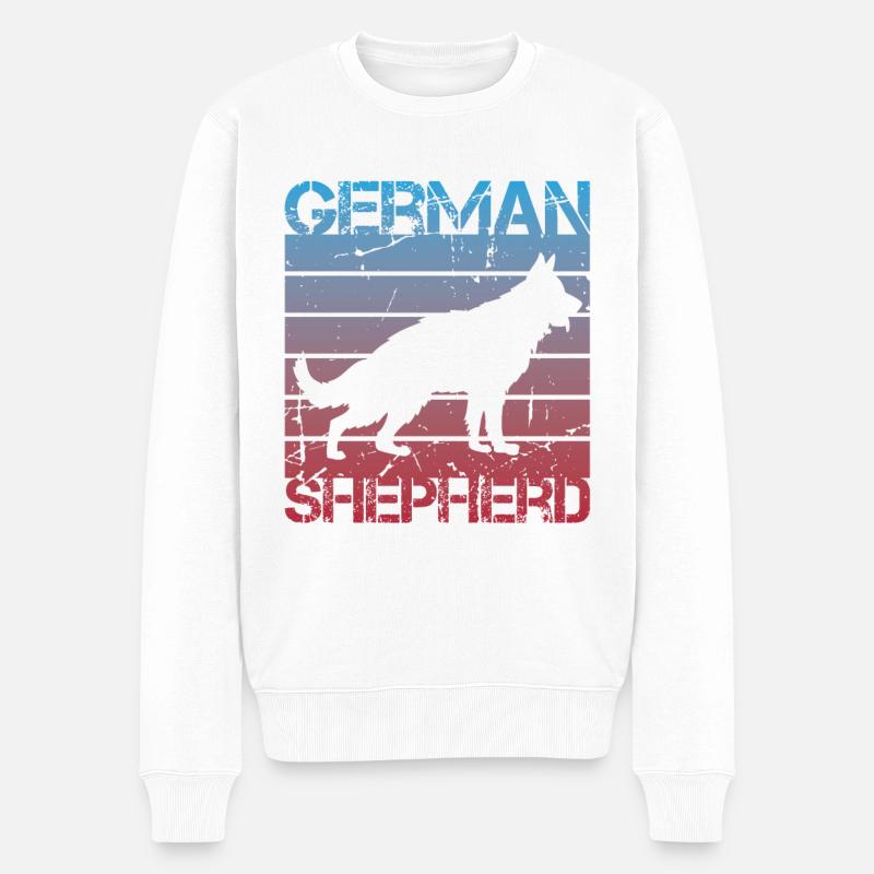 Schäferhund - Männer Premium Bio Pullover - Weiß