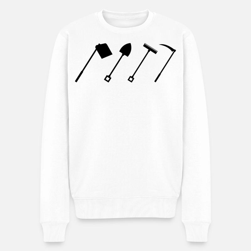 Hacke - Männer Premium Bio Pullover - Weiß