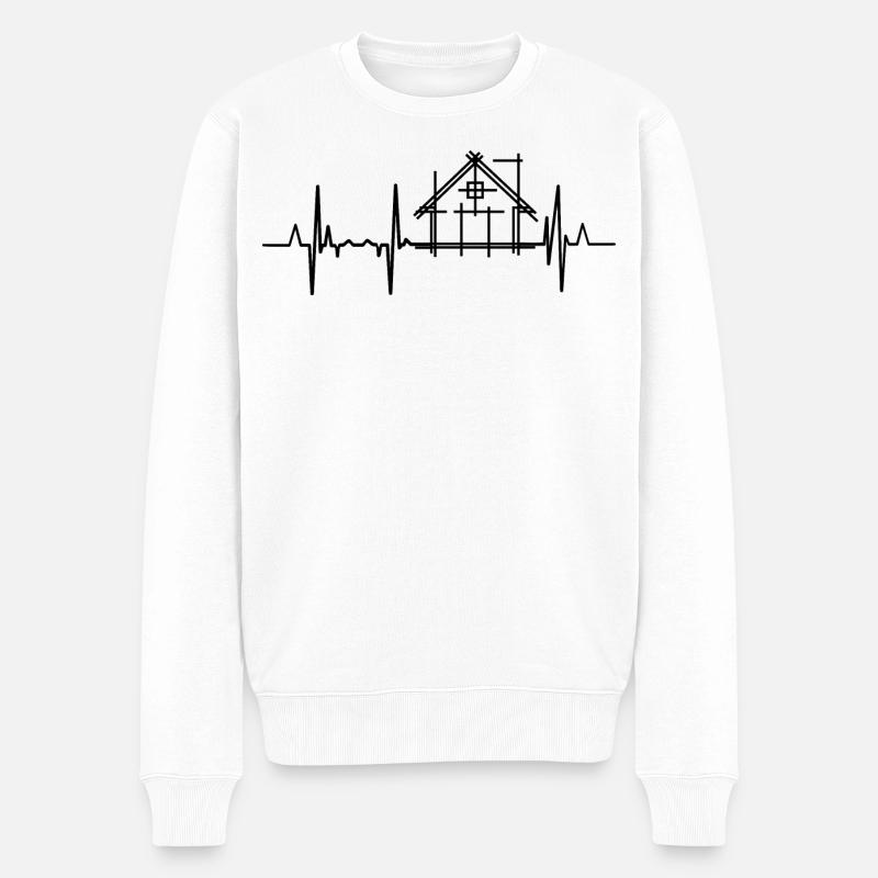 Architektur Herzlinie - Männer Premium Bio Pullover - Weiß