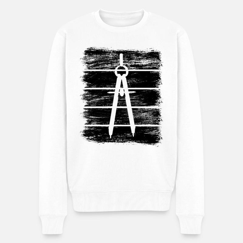 Architektur Zirkel - Männer Premium Bio Pullover - Weiß