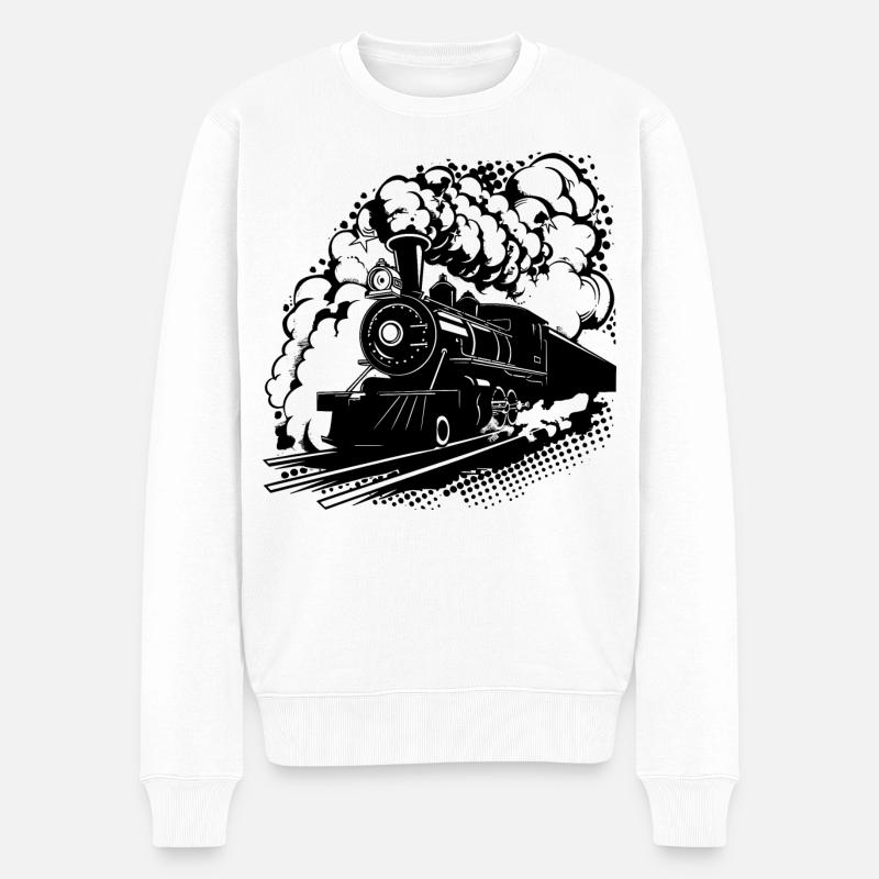 Graphique ferroviaire - Pull Premium bio Homme - blanc