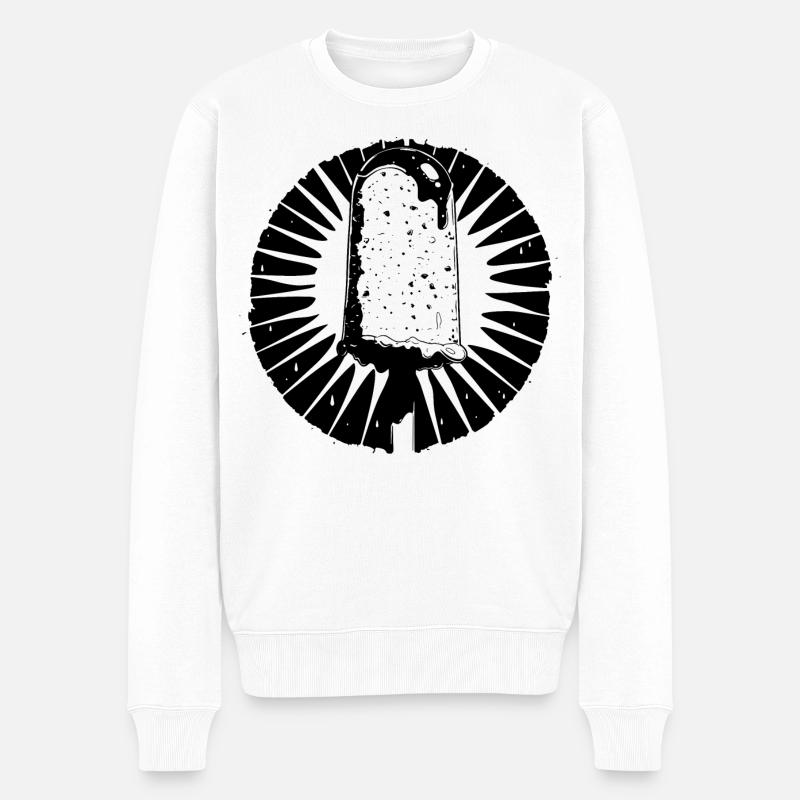 Eiscreme - Männer Premium Bio Pullover - Weiß