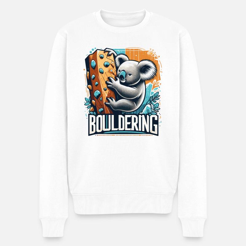Bouldern Koala Geschenk - Männer Premium Bio Pullover - Weiß