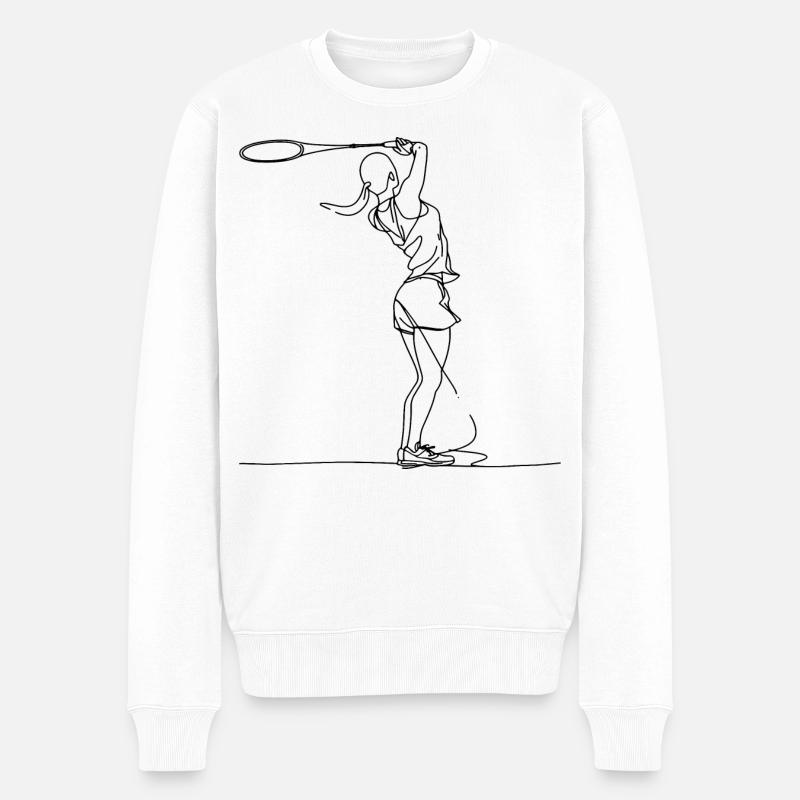 Badminton Mädchen - Männer Premium Bio Pullover - Weiß