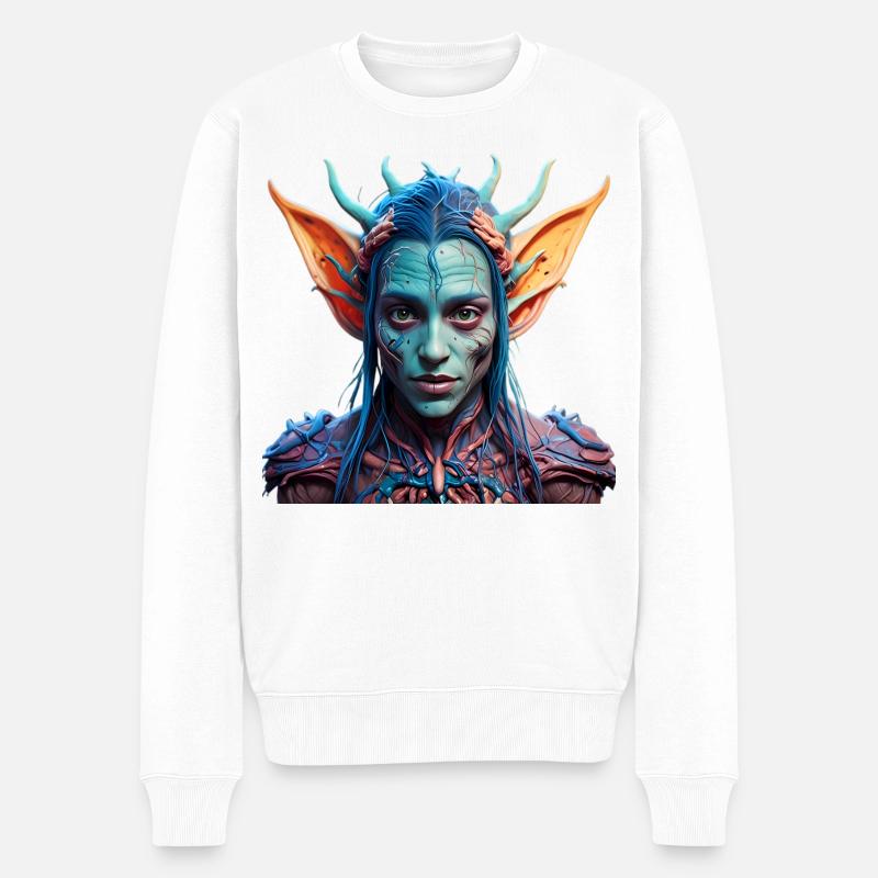 Psy Night Elves — Night Elf - Männer Premium Bio Pullover - Weiß