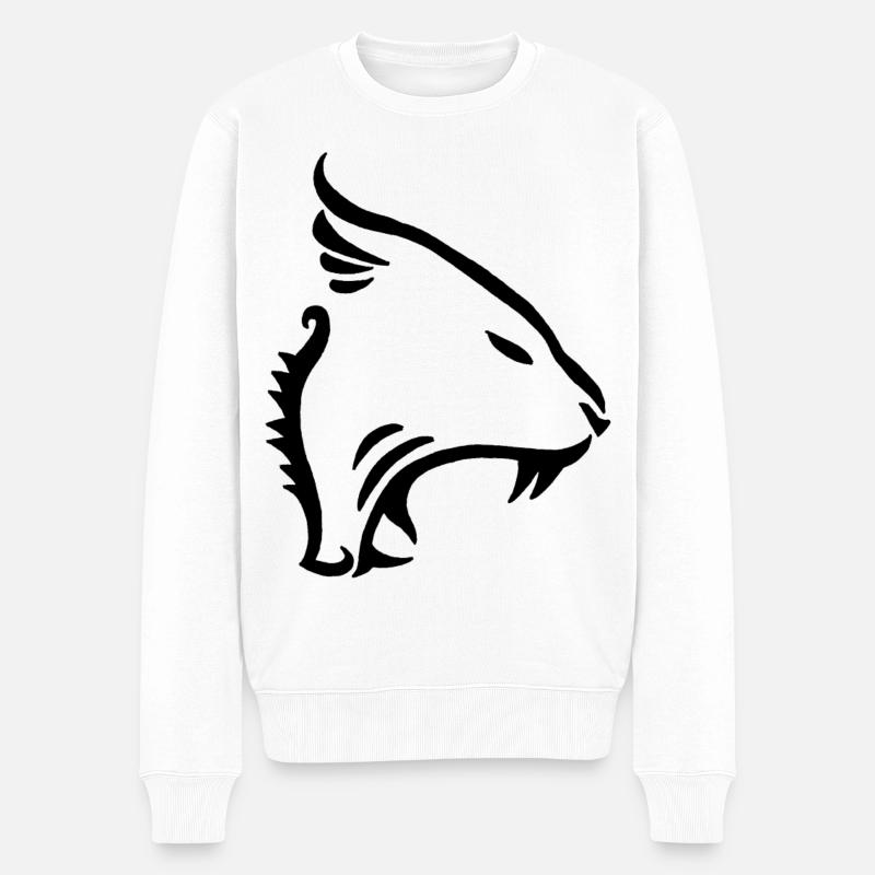 Panther Tiger Katze Tier (Schwarz) - Männer Premium Bio Pullover - Weiß