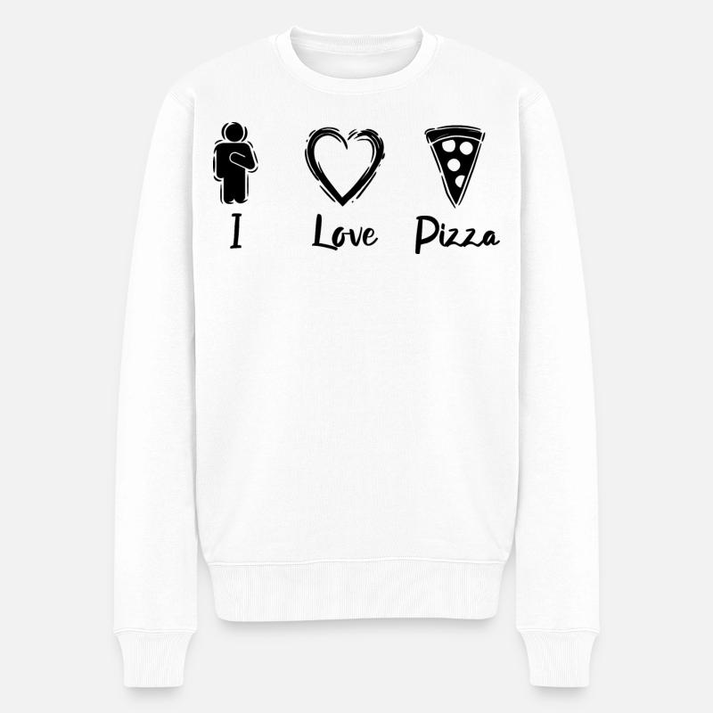 J’aime la pizza - Pull Premium bio Homme - blanc