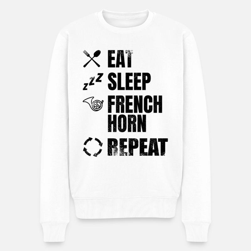 Hornspieler Routine - Männer Premium Bio Pullover - Weiß