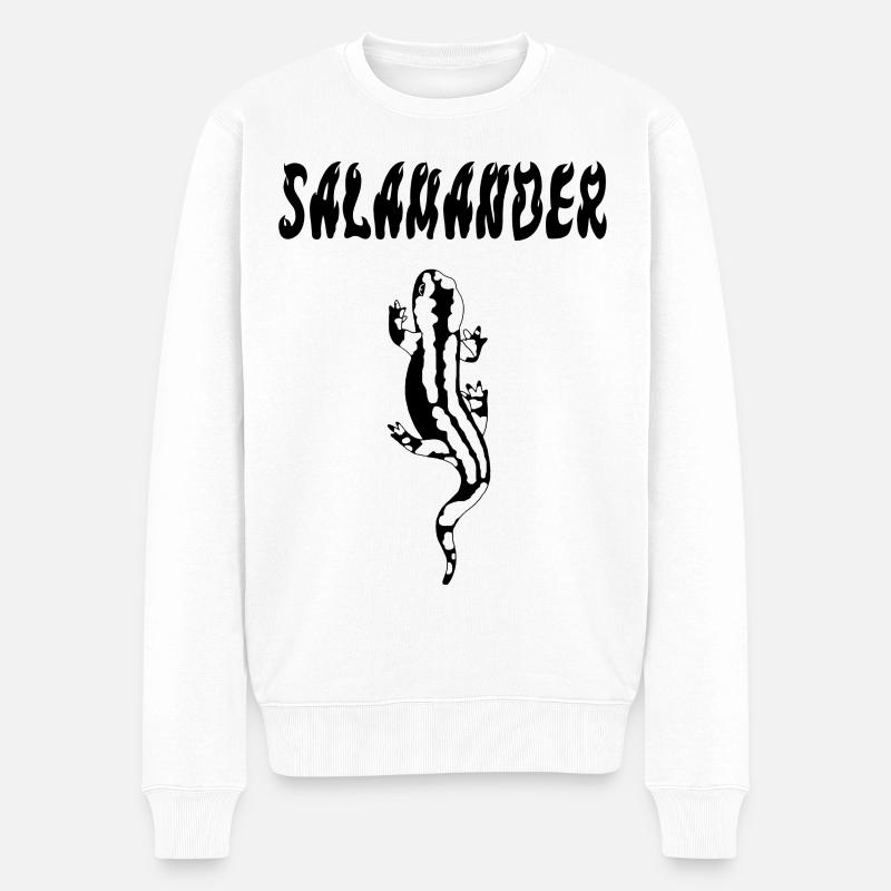 Schwarzer Salamander - Männer Premium Bio Pullover - Weiß