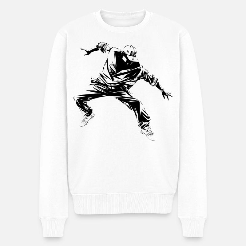 B Boy Graphique - Pull Premium bio Homme - blanc