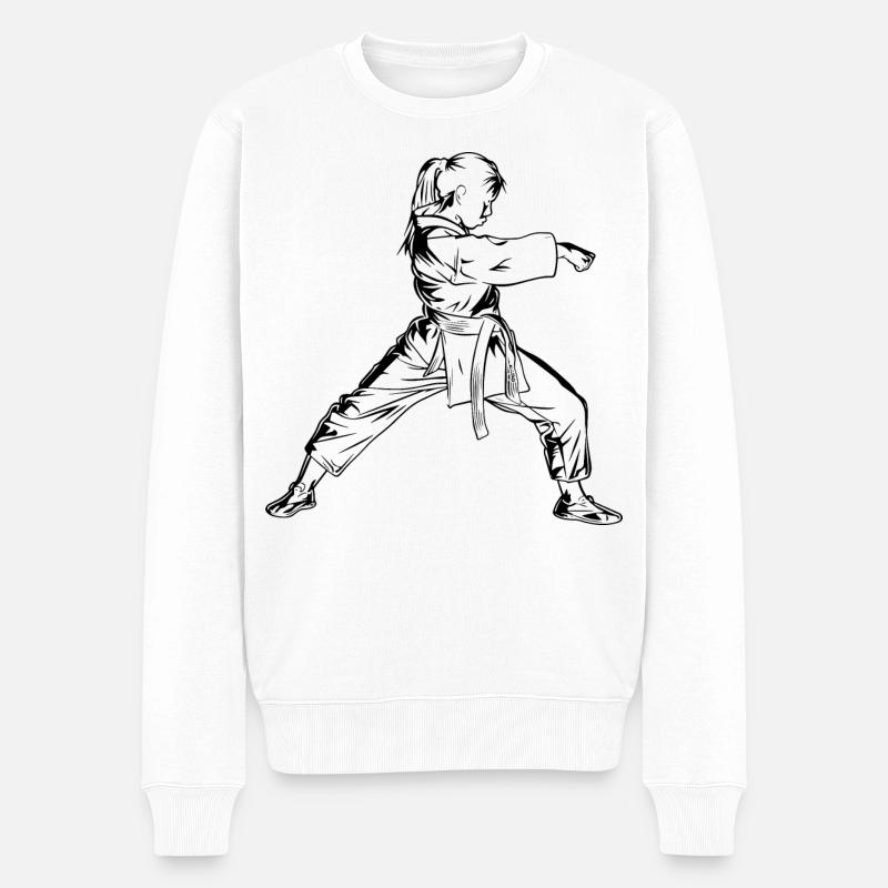 Karaté Filles - Pull Premium bio Homme - blanc