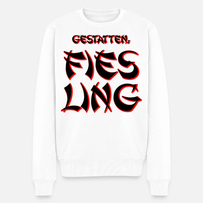 Fies Ling - Männer Premium Bio Pullover - Weiß