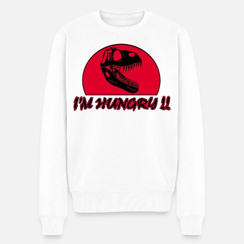 Tyrannosaurus Rex Hunger - Männer Premium Bio Pullover - Weiß