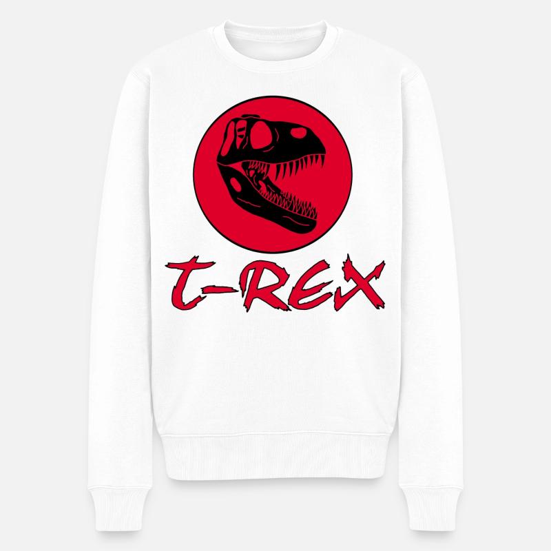Tyrannosaurus Dinosaurier - Männer Premium Bio Pullover - Weiß