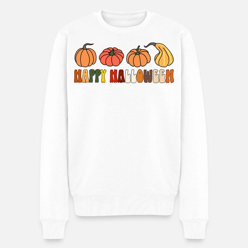 Happy Halloween - Männer Premium Bio Pullover - Weiß