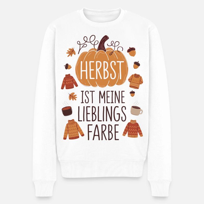 Herbst ist meine Lieblingsfarbe - Männer Premium Bio Pullover - Weiß