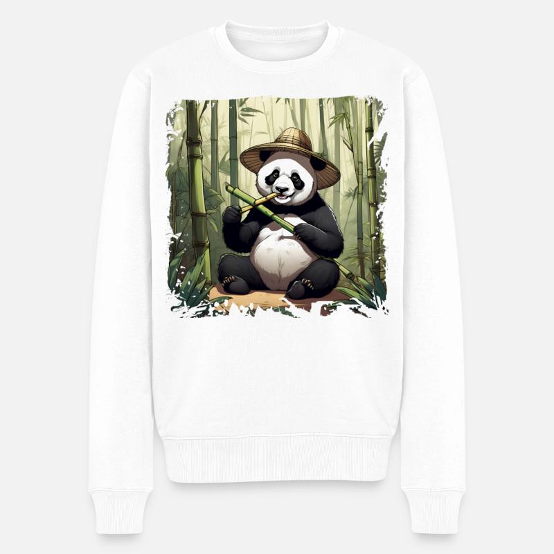 Panda mange ! - Pull Premium bio Homme - blanc