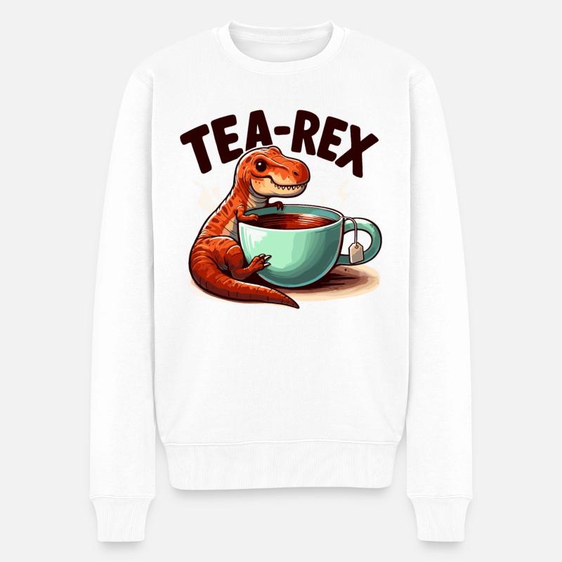 Tee Rex Tee-Rex Teetrinker Geschenk - Männer Premium Bio Pullover - Weiß