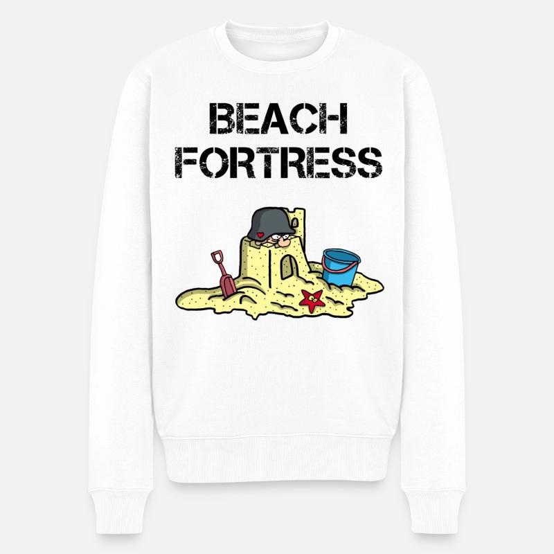 Forteresse de la plage - Pull Premium bio Homme - blanc