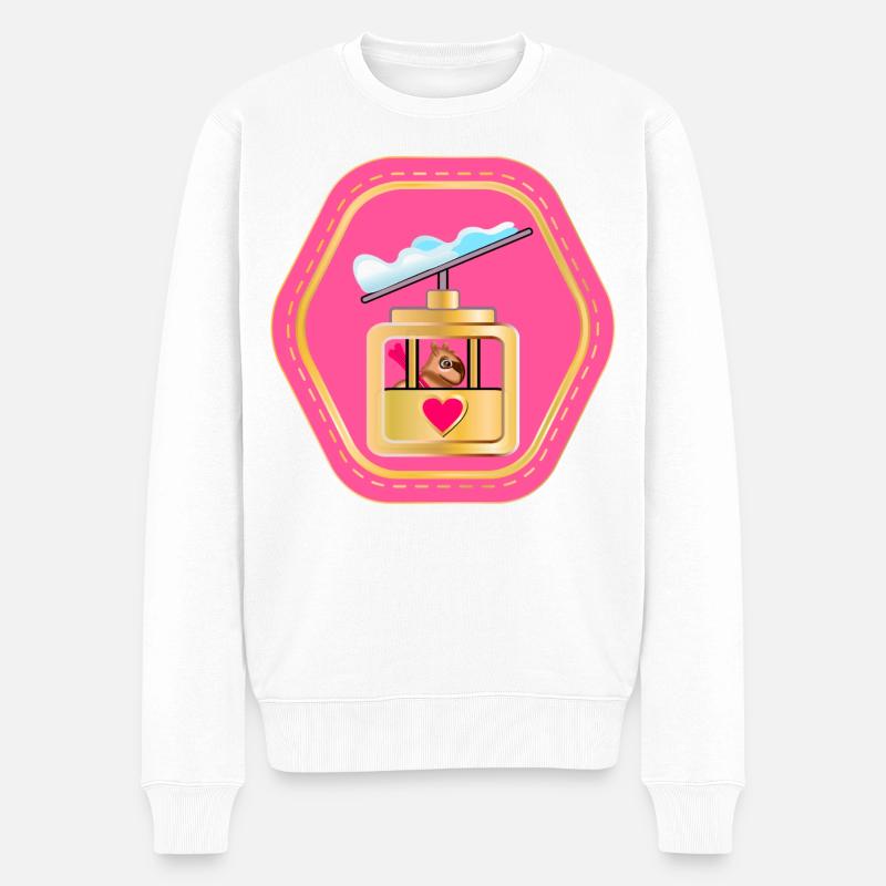 TÉLÉCABINE DE SKI CAPYBARA - Pull Premium bio Homme - blanc