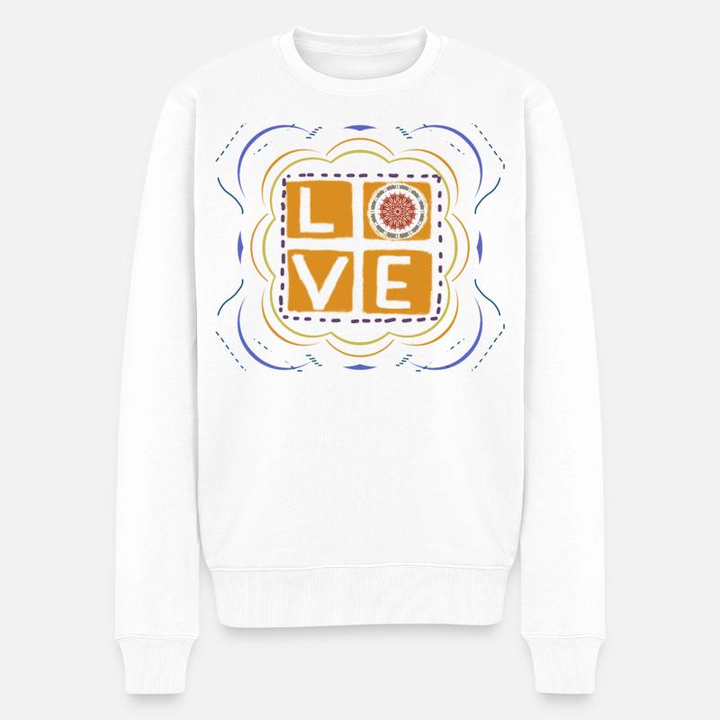 Show your Love - Männer Premium Bio Pullover - Weiß