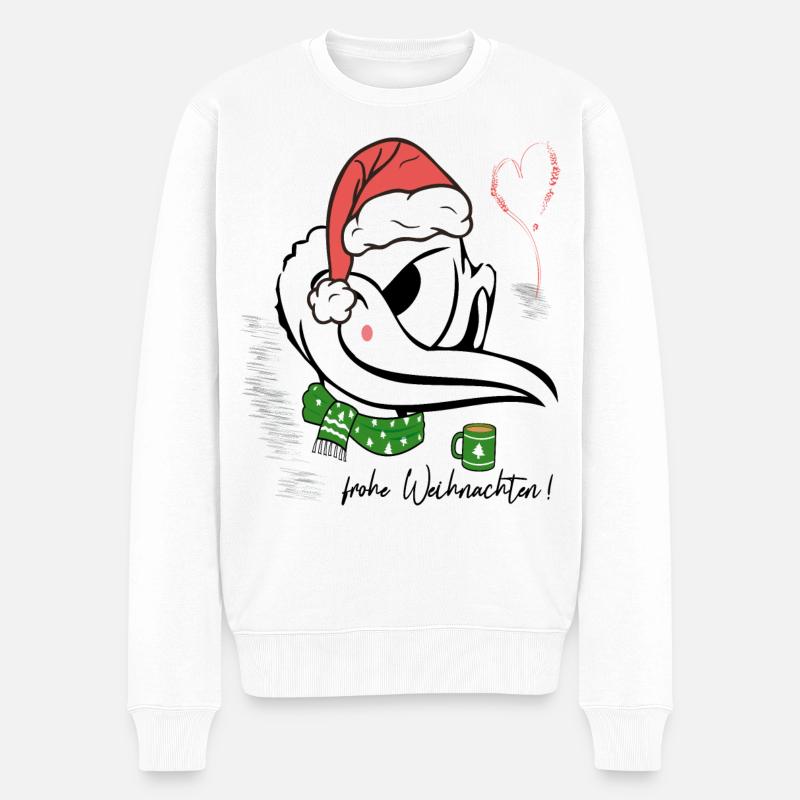 Frohe Weihnachten - Männer Premium Bio Pullover - Weiß