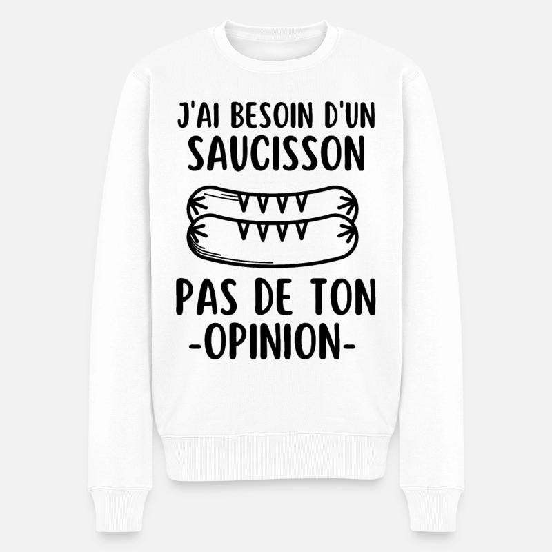 Humour saucisson - Pull Premium bio Homme - blanc