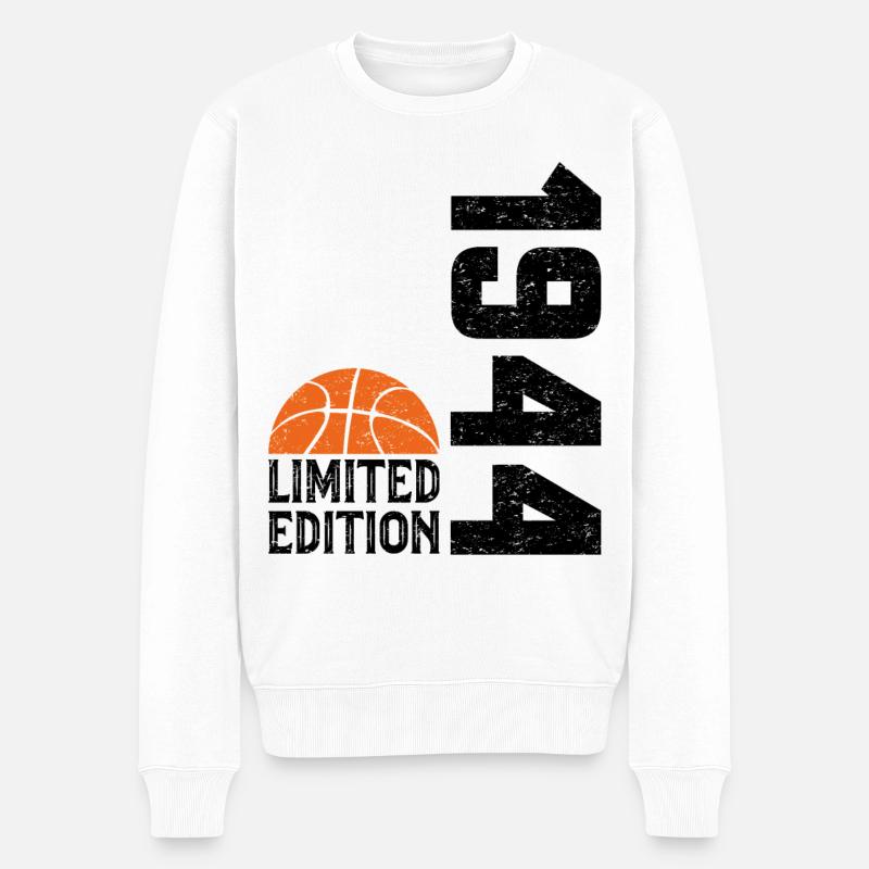 80. Jubiläum 1944 Basketball in limitierter - Männer Premium Bio Pullover - Weiß