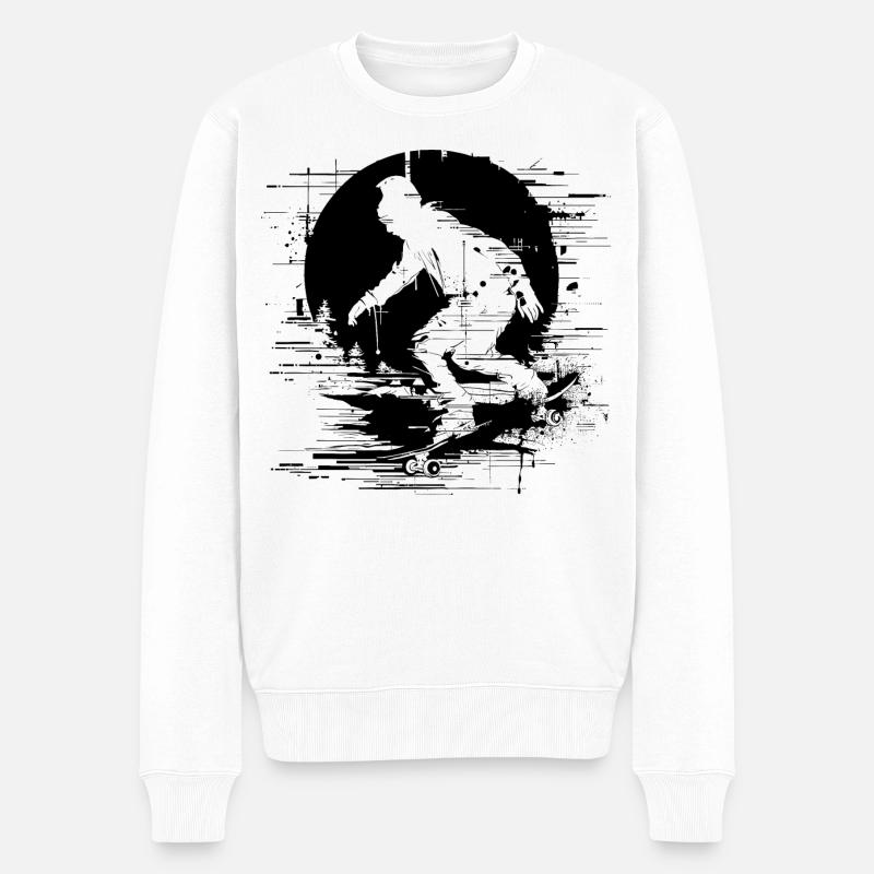 Planche à roulettes Pixel - Pull Premium bio Homme - blanc