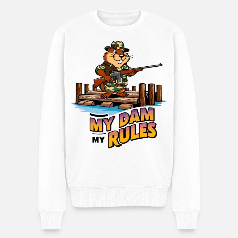 Bieber Wachmann - Männer Premium Bio Pullover - Weiß