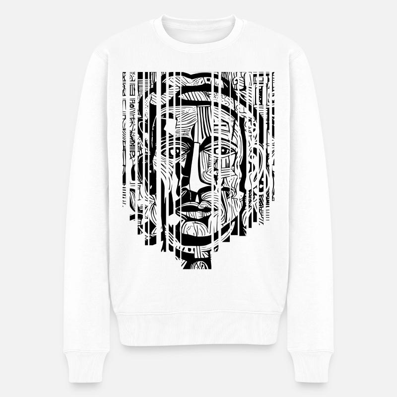 "Mystique Moderne - Éclats d'Art Noir et Blanc" - Pull Premium bio Homme - blanc