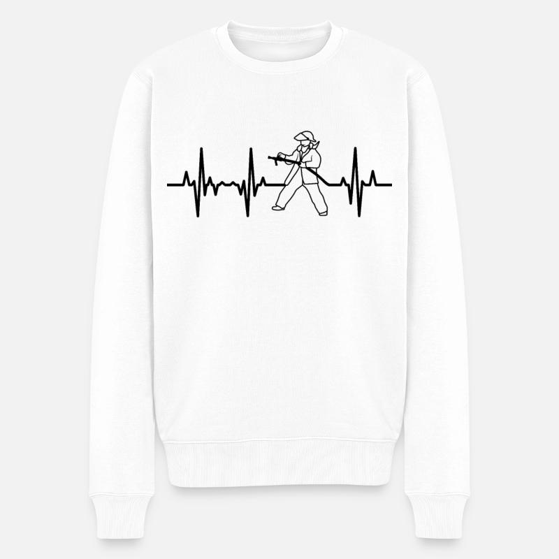 Palpitations cardiaques des pompiers - Pull Premium bio Homme - blanc
