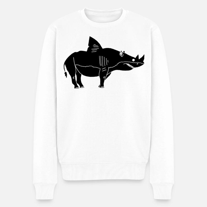 Spitzmaulnashorn-Hai - Männer Premium Bio Pullover - Weiß