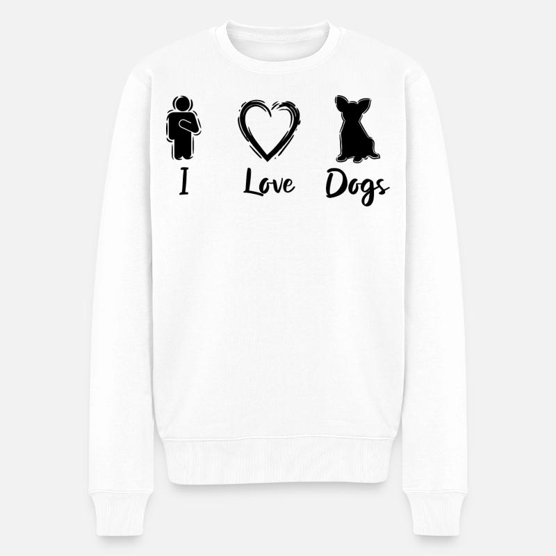 Hundeliebhaber - Männer Premium Bio Pullover - Weiß