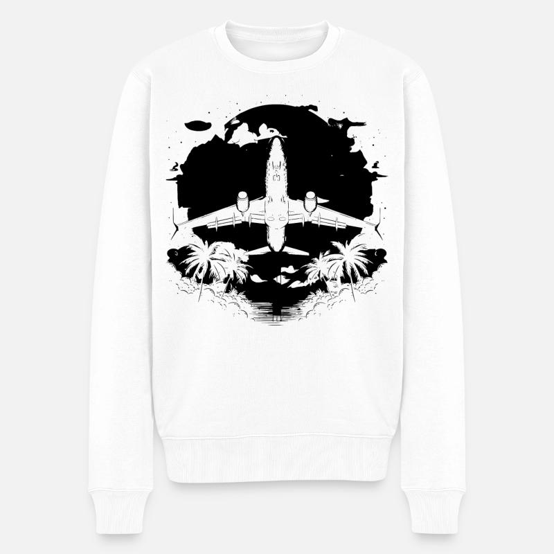 Graphisme d’avion - Pull Premium bio Homme - blanc