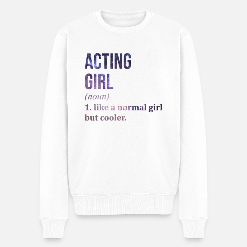 Schauspielerei - Männer Premium Bio Pullover - Weiß