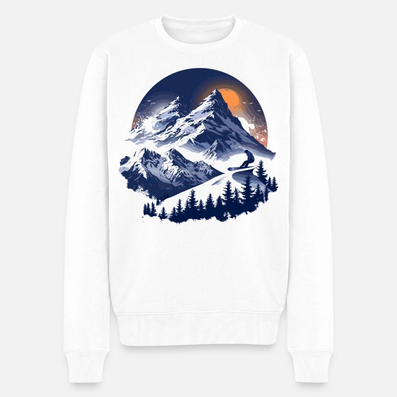Graphismes de snowboard - Pull Premium bio Homme - blanc