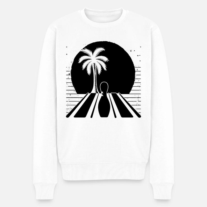 Bowling Zeichnung - Männer Premium Bio Pullover - Weiß