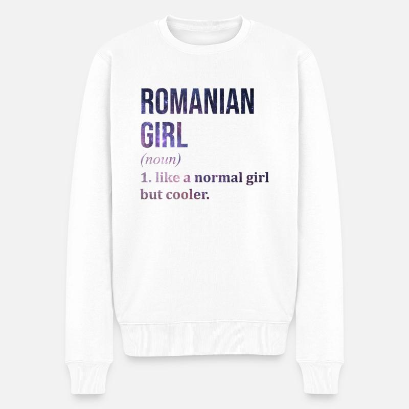 Rumänien - Männer Premium Bio Pullover - Weiß
