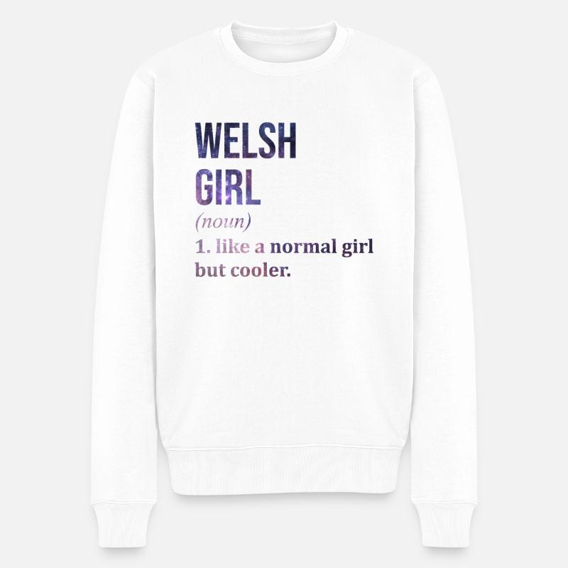 Wales - Männer Premium Bio Pullover - Weiß
