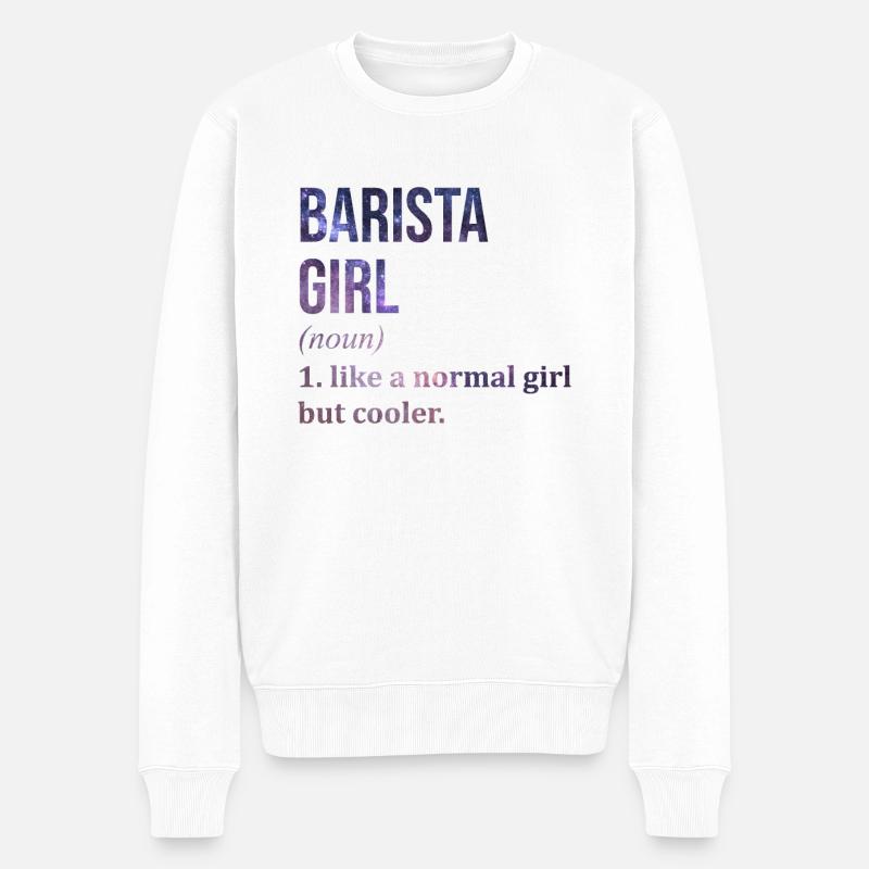 Barista - Männer Premium Bio Pullover - Weiß