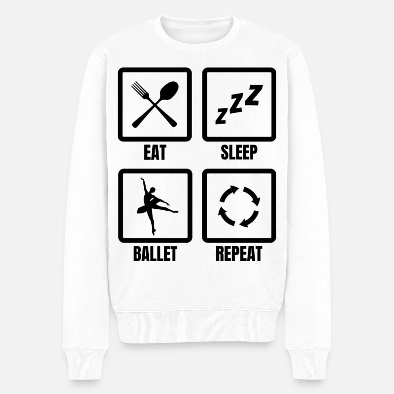 Ballett Routine - Männer Premium Bio Pullover - Weiß
