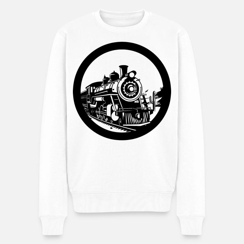 Lokomotive - Männer Premium Bio Pullover - Weiß