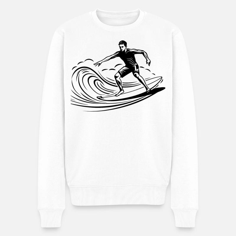 Surfeur Garçon - Pull Premium bio Homme - blanc